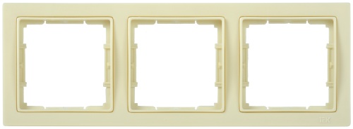 Рамка 3-местная квадратная РУ-3-БК BOLERO Q1 кремовый | код EMB32-K33-Q1 | IEK